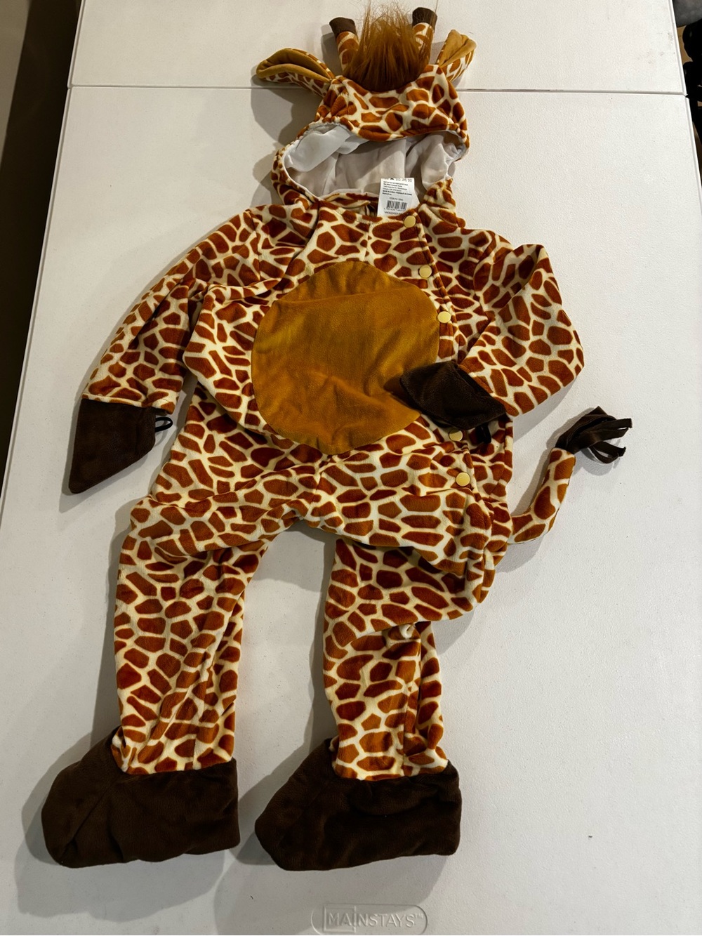 Kids Giraffe Costume Plush One-Piece - Brown/Golden